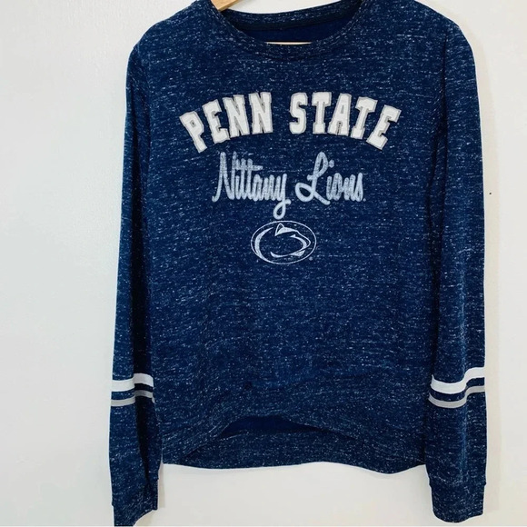 Penn State Woman Top Medium  Blue Nittany Lions Long Sleeve Hi Lo Knit Crew Neck - Picture 1 of 9